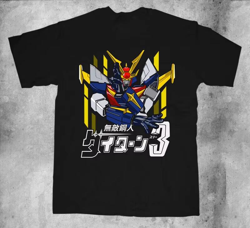 2026 Summer New Pure Cotton Gundam Pattern Loose Trend Short Sleeve Tshirt Pure Cotton Round Neck TopTrendy Comfortable Shirt
