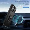 Rugged Car Magnetic Hybrid Protect Case for IPhone 17 Air 16E 15 14 Plus 13 12 Pro Max 360°Rotable Metal Ring Bracket Hard Cover