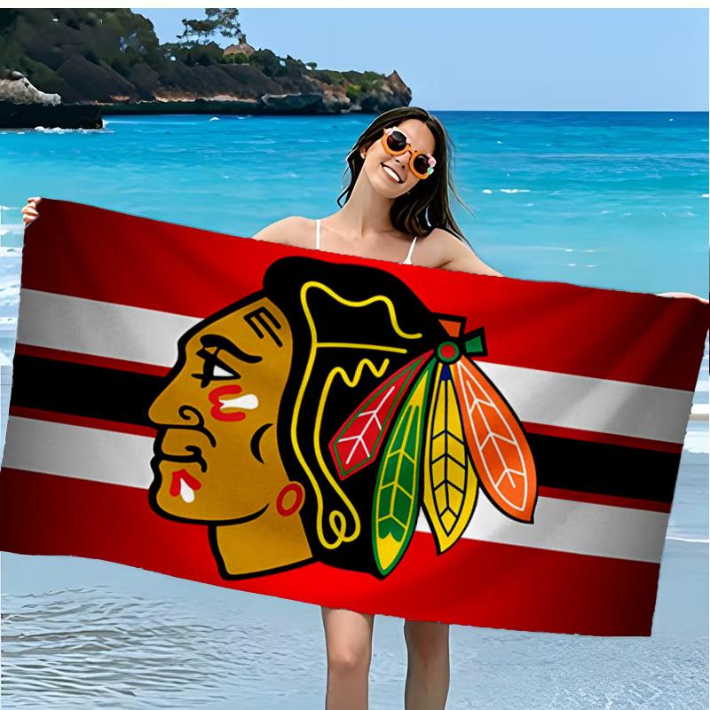 Blackhawks Microfiber Beach Towel, Soft And Absorbent, Quick-Dry, Ideal for Summer Travel, Beach Essential, Swimming Pool Gifts