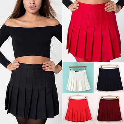 Women‘s Girls Slim Thin High Waist Pleated Tennis Skirts Mini Dress Playful NEW