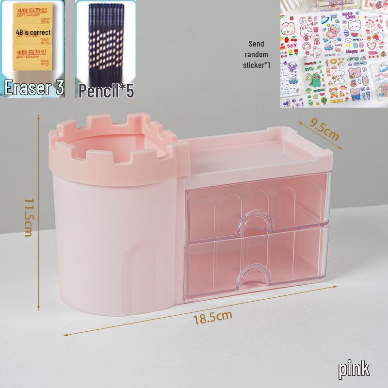 New Girly Drawer-Type Desk Organizer: Dustproof Storage for Stationery and Cosmetics