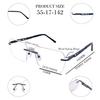RSINC Unisex Rimless Metal Frame Fashion Tom Gun Blue 55-17-142 IB-12 B0DK52FMMC