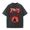 Washed Vintage Anime Akira T Shirt Japanese Science Fiction Cartoon Movie Shotaro Kaneda T-shirt Men Manga Fashion Trend Tshirt