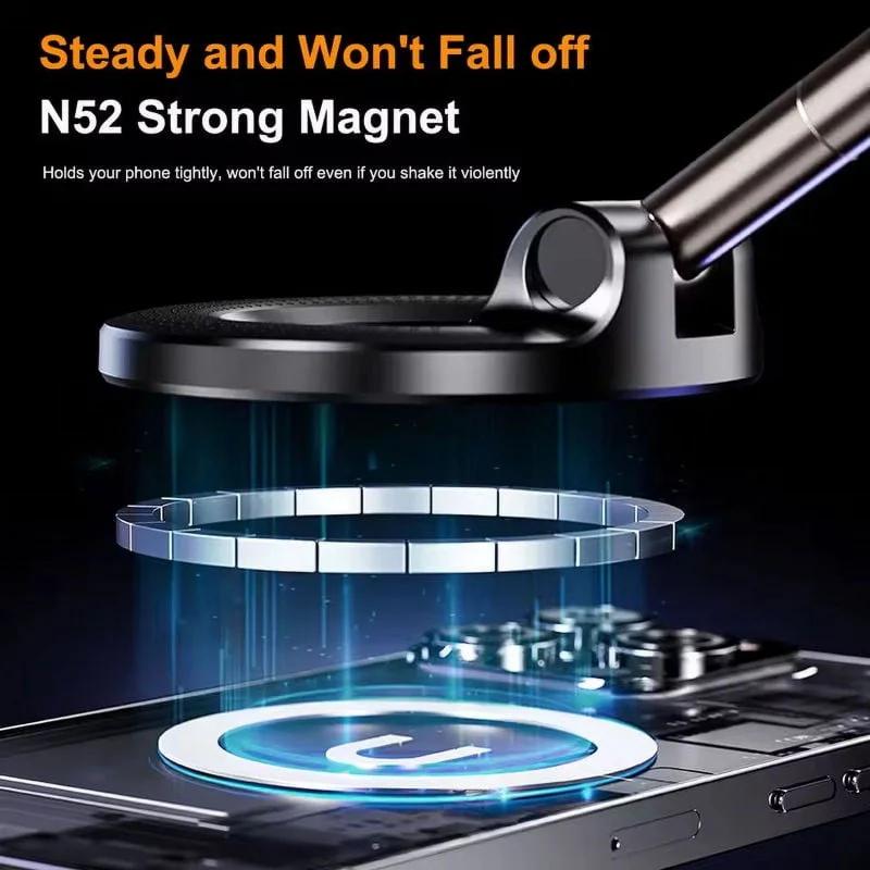 K007 Strong Magnetic Car Phone Holder Foldable Design 360 °     Adjustable Vacuum Mount for Car/Desk/Bathroom/Universal Use