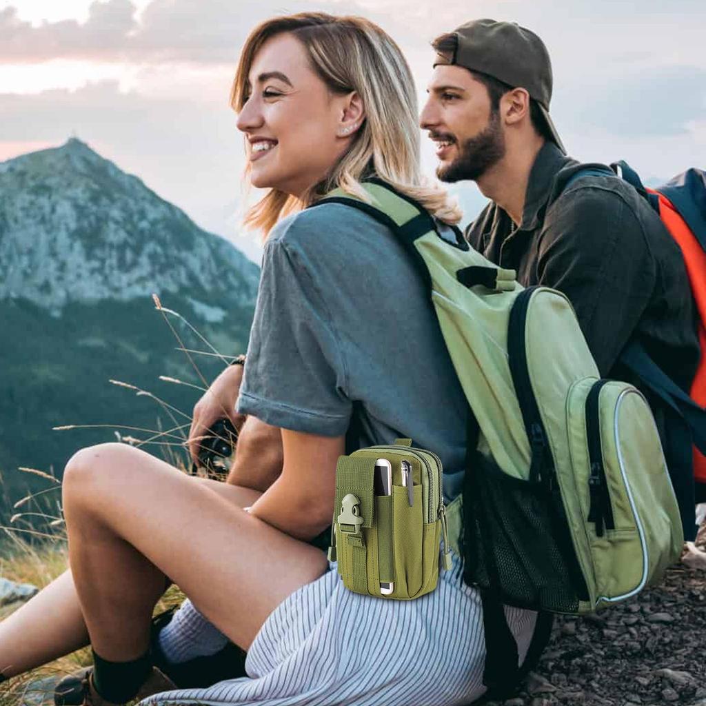 Waist Bag Oxford Waterproof Waist Bag Fanny Pack Waterproof Large Capacity Phone Case Wallet Pouch Gadget Pocket with Belt