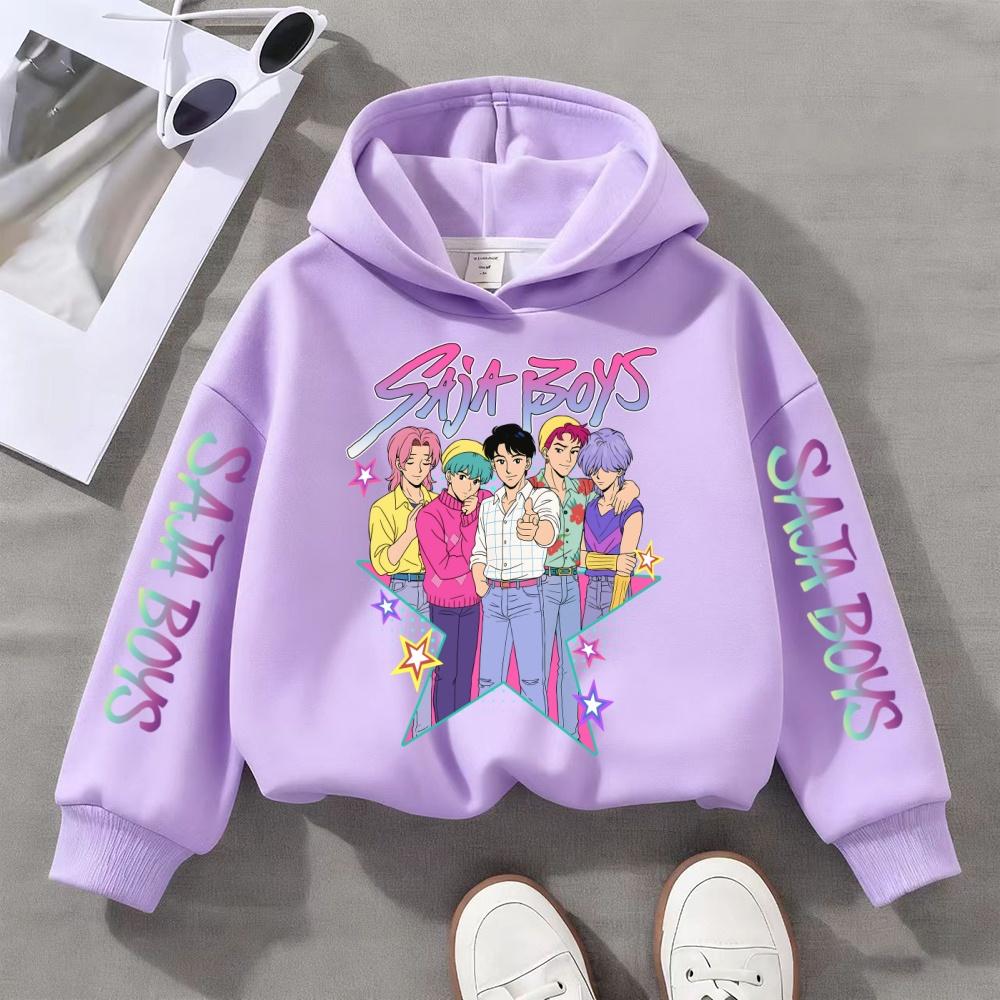 Kpop Witch Hunting Children's Clothing, Girls' Spring and Autumn Hoodies, Fashionable and Versatile Sportswear