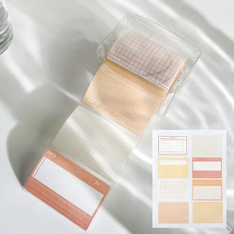 

100 листов/коробка, выдвижной рулон, блокнот, креативная простота, клейкая заметка для исследования, сделай сам, декоративная наклейка для скрапбукинга, милая наклейка с этикеткой оранжевый