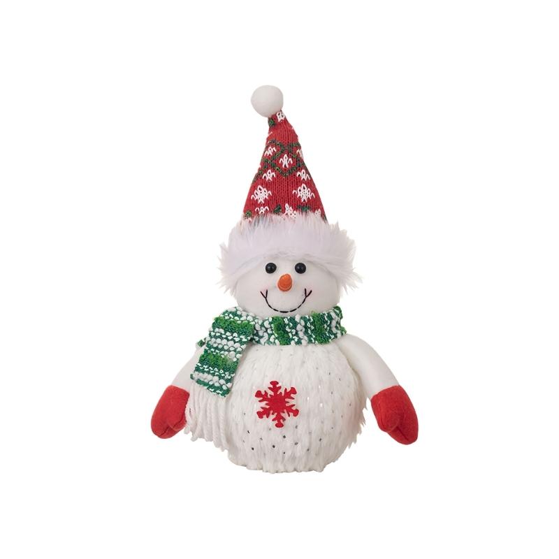 Festival Light Up Snowman Ornament With Warm LED Glows For Holiday Homes Decoration Desktop Accessories