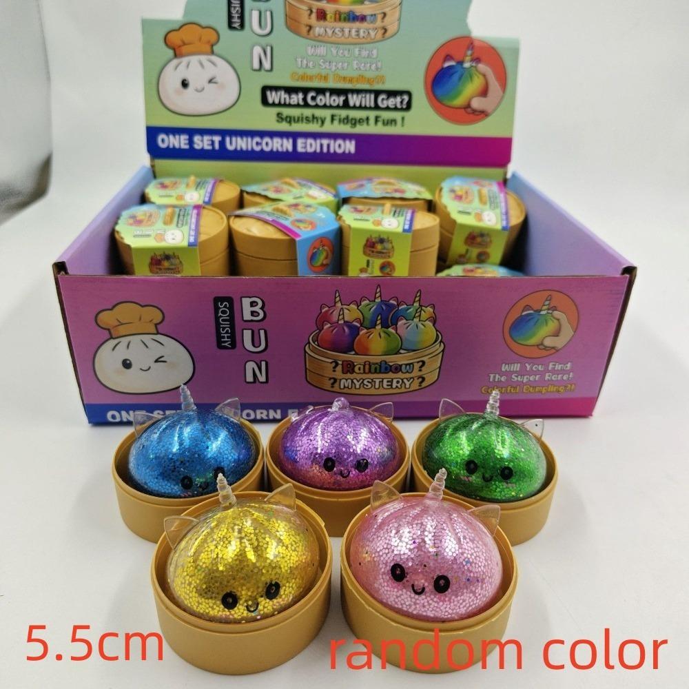 With Steamer Dumpling Squishy Toys Colorful Sensory Fidget Ball Squishy Dumpling Kids Adults