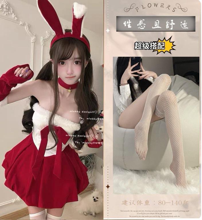 Sex Underwear Christmas Robe Korean Velvet Bunny Cosplay Dress Uniform European and American Models