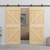 Sliding Door - vidaXL - 80x210cm - Solid Pine Wood - Hardware Kit Included - Sliding To the Left