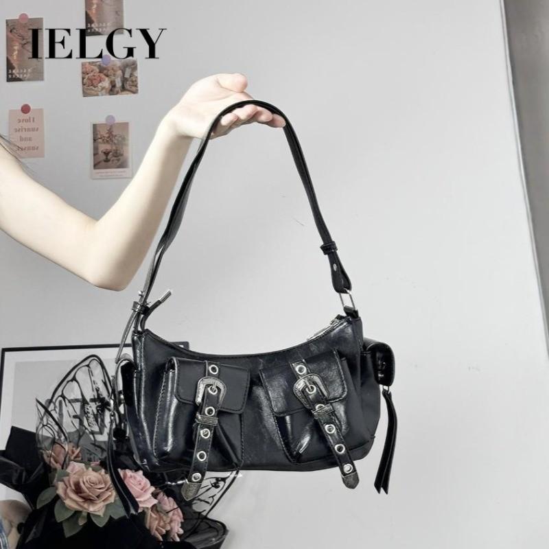 IELGY Fashion Simple Motorcycle Style Ladies Shoulder Bag