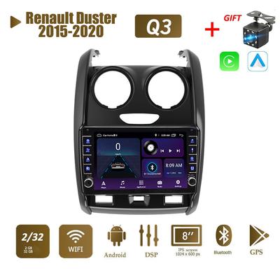 Android Renault Duster 2015-2020 için düğme topuzu ile araba CarPlay radyo Video multimedya GPS oynatıcı 2 + 32GB