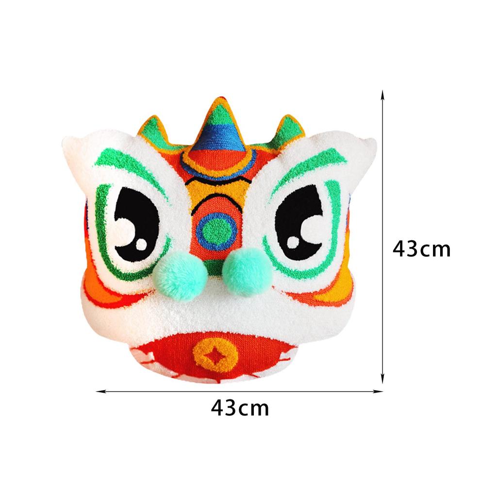 3D Lion Embroidered Pillow Case, Creative Pillowcase Chinese New Year Cushion Cover, for Bedding, Sofa, Living Room, Home Decor