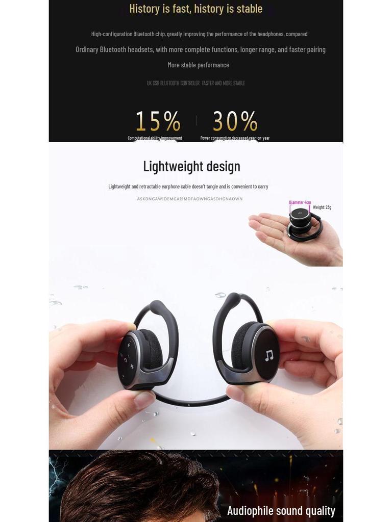 Wireless Foldable Sports Bluetooth Headphones with Free Shipping – Supports Calls, Music, English & Chinese
