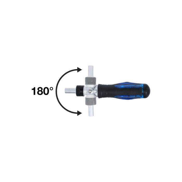 Jeu d’embouts de tournevis articulé poignée rotative cliquet réversible BGS - 14 pcs - 70053