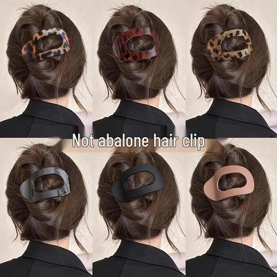 Comodo Clip ad Artiglio Abalone per Donna - Chignon Tondo Piatto Completo Indietro & Accessorio per Capelli Coda di Cavallo Curva