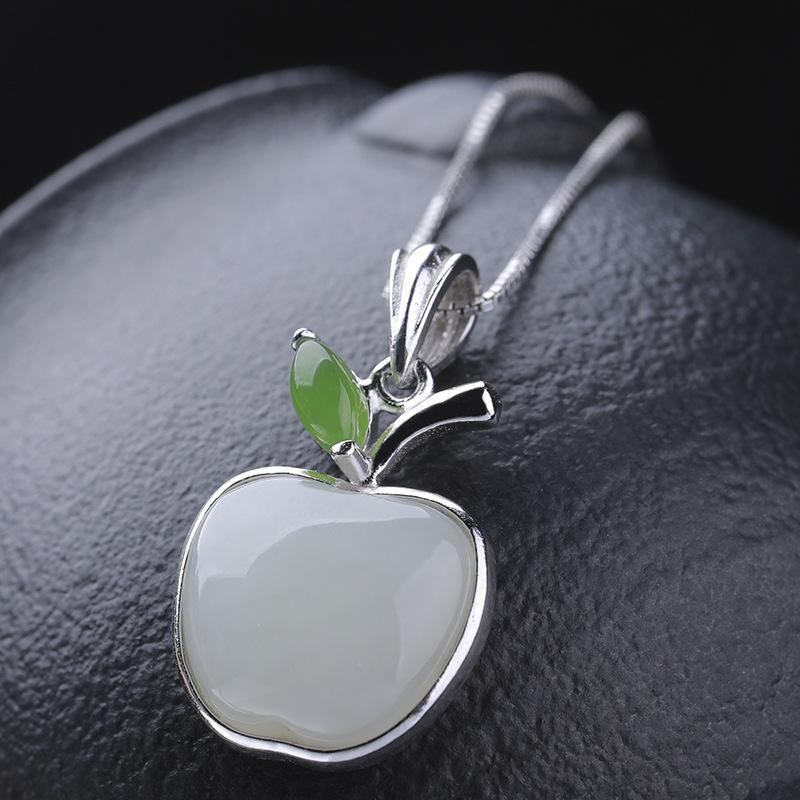 

Танциз Стерлингового Серебра 925 Классическое Женское Нефритовое Ожерелье Кулон Циркон Модный Подарок