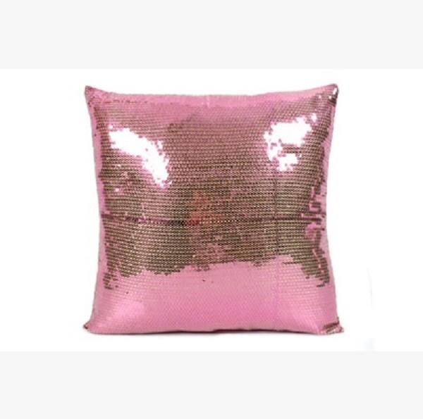 Luxurious Satin Sequin Pillow Cover 17 Inches With Handpainted Floral Design For Home Decor