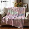 Pink Unicorn Cartoon Anime Print Flannel Blanket Soft Warm Throw for Kids Bedroom Sofa Bed Christmas Office Car