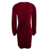 Women's Fashion Fall And Winter Slim Square Neck Elegant Velvet Long Sleeve Dresses