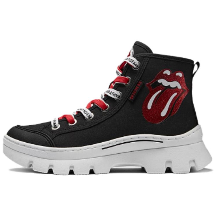 Skechers Street Fashion High-Top Canvas Shoes Women sneakers Black 177967-BKRD 38