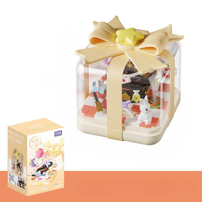 Cutie Inel Vârf de Deget Moonlight Club Stea Dorință Jucărie Puzzle Bloc de Construit Asamblat Ornament Micro Particule Cadou de Sărbători pentru Fete