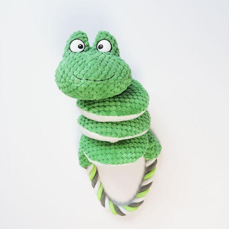

Dog Toy Interactive Sound Relieving Stuffy Pet Bite-Resistant Molar Teeth Cleaning Plush Toy Medium Small Dog Pet Supplies Roll Frog Green