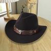Spring and summer new retro cow head belt crimped woolen cowboy hat children's ethnic style outdoor grassland sunshade top hat