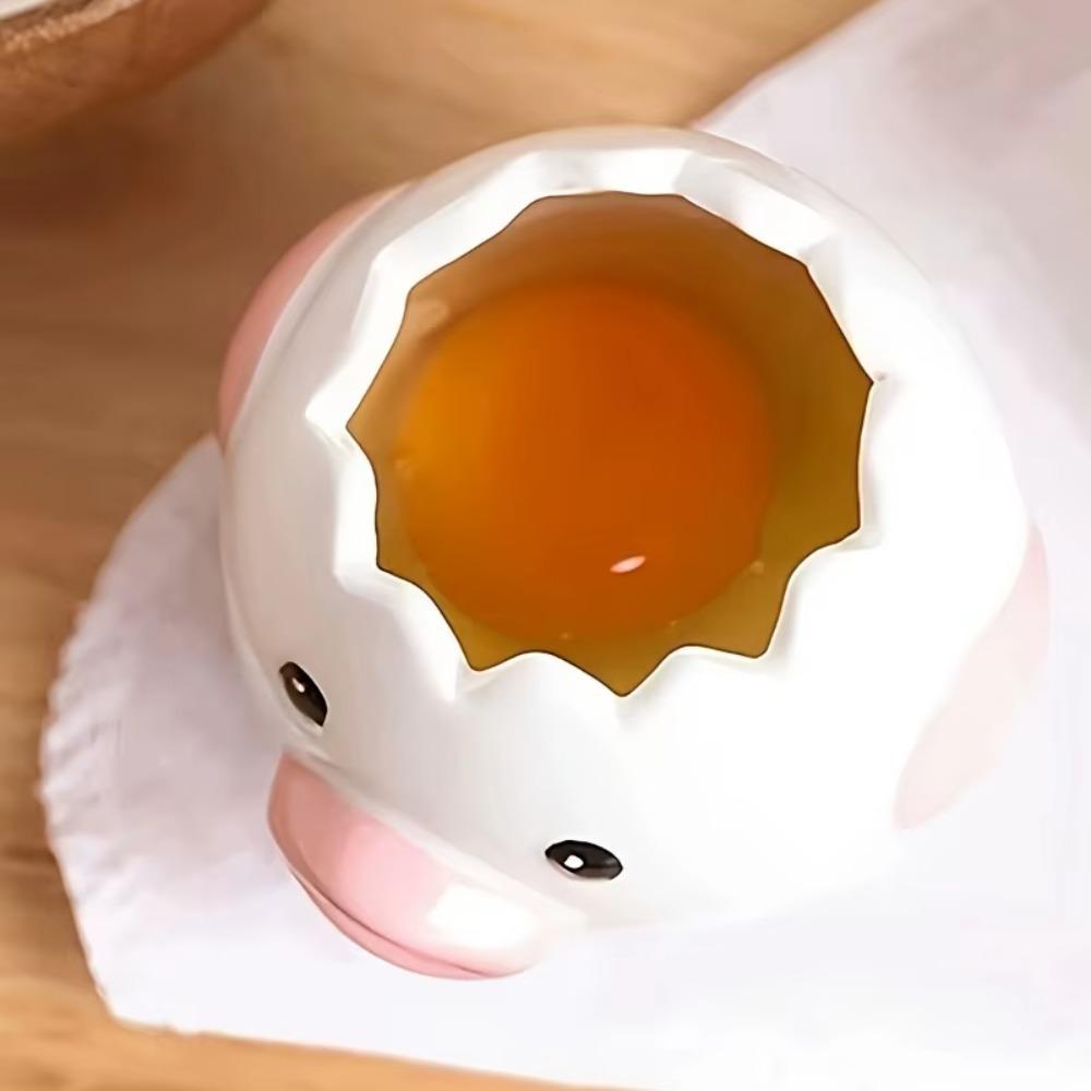1ks Cute Little Kuřecí Keramický Oddělovač vajec Kreativní Oddělovač vajec Oddělovač vaječného žloutku Oddělovač bílků Filtr Nástroj na pečení pro pekařství
