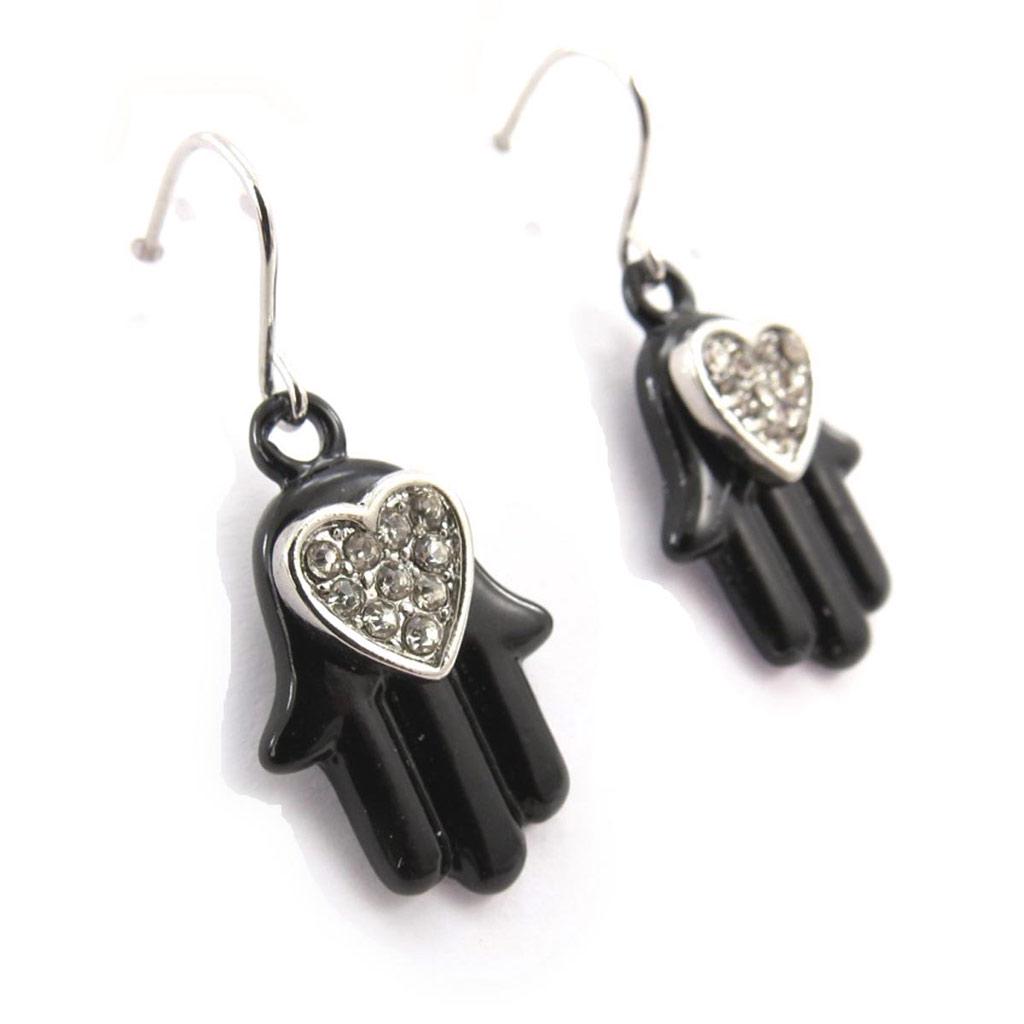 Les Trésors De Lily [J7714] - Designer-Ohrringe 'Fatma' schwarz weiß