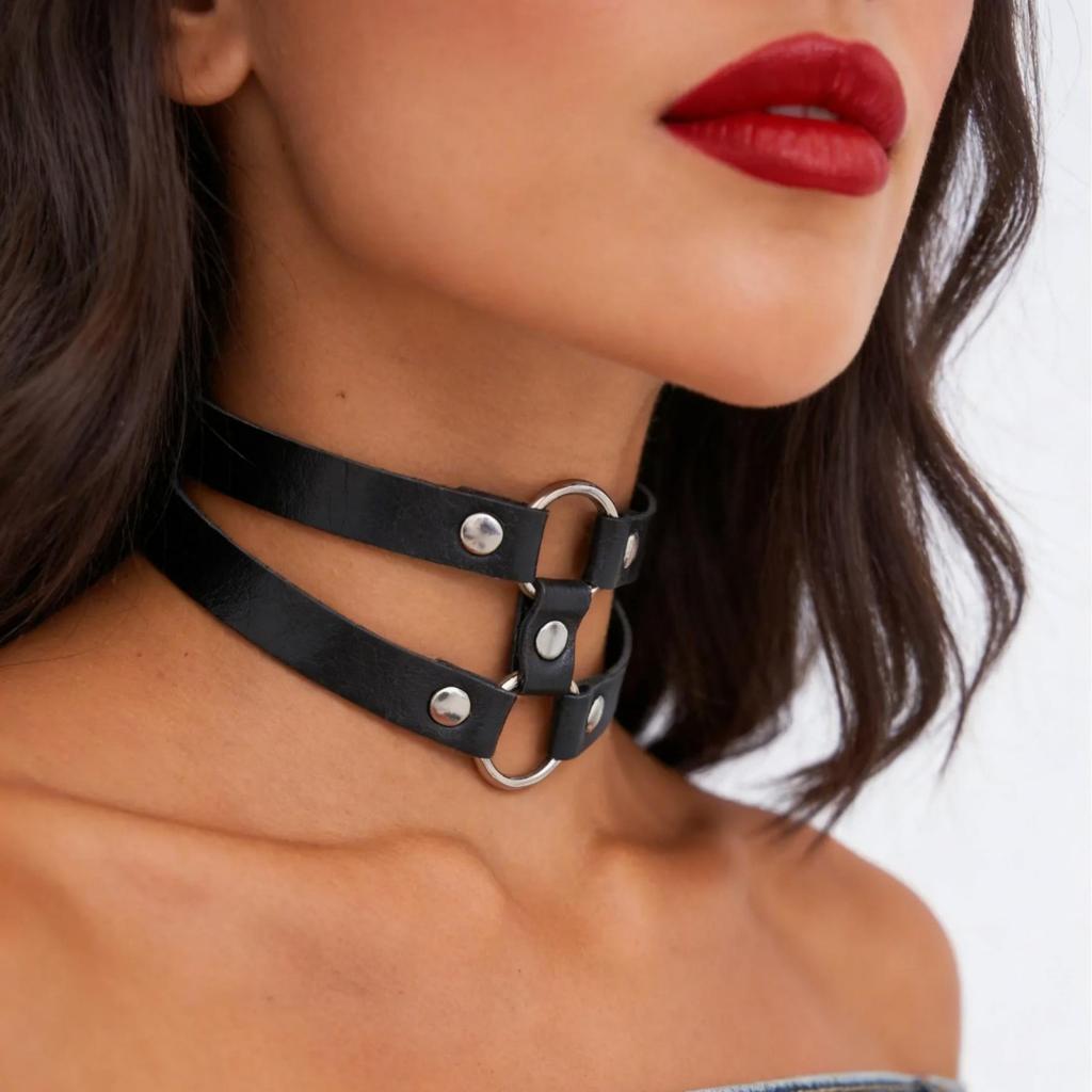 Fashion PU Leather Spiked Choker Punk Collar Women Men Rivets Studded Chocker Necklace Goth Jewelry Metal Gothic Accessories