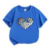 Kids Boys Girls 100% Cotton Crew Neck Short Sleeve T-Shirt, Trendy Graffiti I Love You Forever Print Casual Soft Tee for Daily Wear Summer Tops