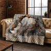 3D Illusion Breaking Wall Dinosaur Animal Series Flannel Blanket,Cozy Soft Throw Blanket for Home Bedroom Bed Sofa Cover Kids