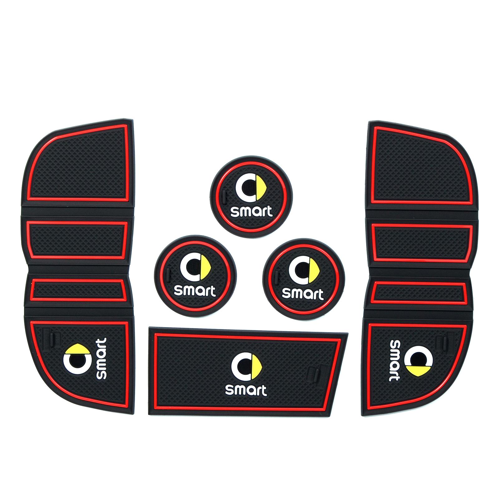 

Коврики для чашек, нескользящий коврик для Smart Forfour Fortwo 453 451 450, флуоресцентный логотип, чехол для хранения, антистресс, чехол для автомобиля
