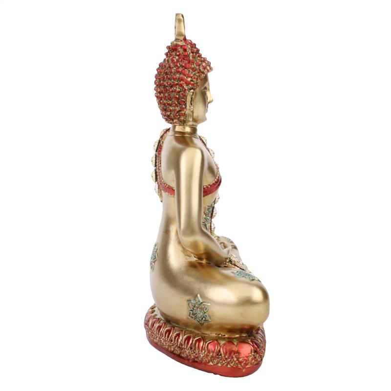 Indian Golden Buddha Statue Resin Crafts Gold Buddha Statue Meditation Sitting Zen Buddha Resin Figurine Decorative Sculpture CN