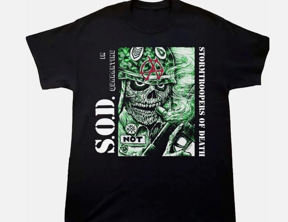S.O.D. Stormtroopers Of Death Band Smoking Shirt Black Unisex S-5XL Unisex T-Shirt XL