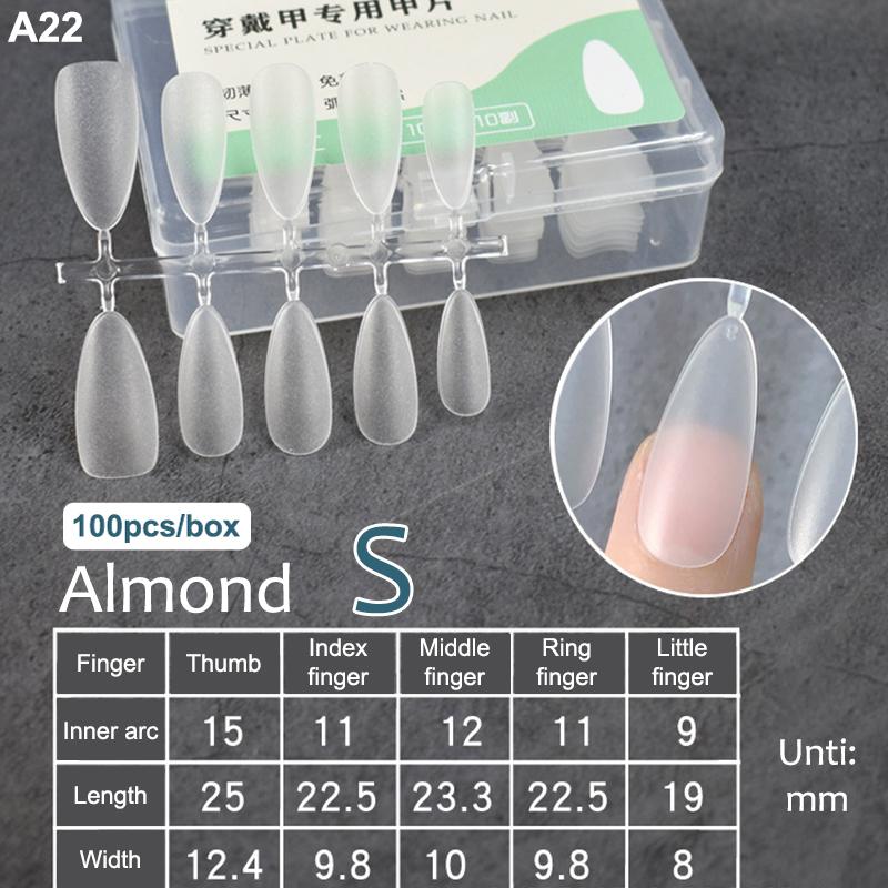 100Pcs/Box Fake Nail Tips Full Cover Coffin Press On Nail Extension Clear Soft Gel Tips False Nail Design Manicure Tools