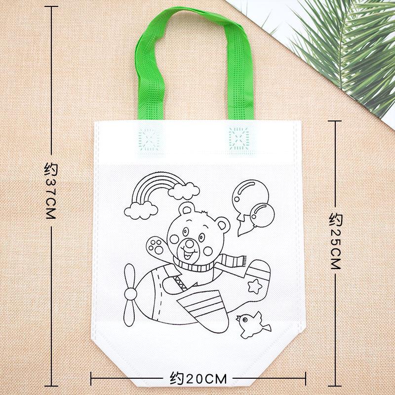 Non-Woven Graffiti Bag Diy Garbage Sorting Bag Children'S Hand-Painted Production Coloring Painting Handbag Material