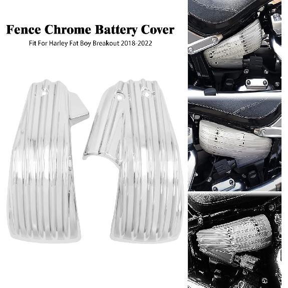 Battery Side Fairing Covers Chrome Left & Right Panels Fit for Harley M8 Softail Breakout FXBR FXBRS Fat Boy FLFB FLFBS 2018-2023