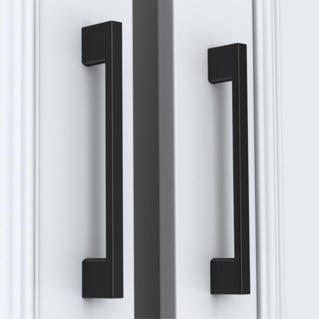 Matte black furniture handle for kitchen cabinets and drawers 128 mm matt