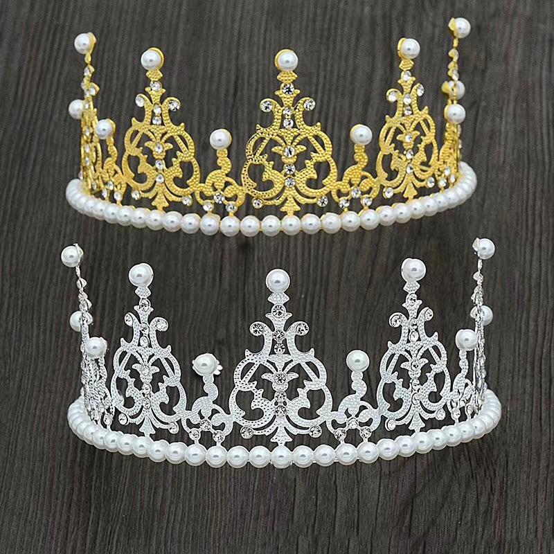 Pearl Wedding & Birthday Cake Headdress: Aluminum Alloy Crown for Children