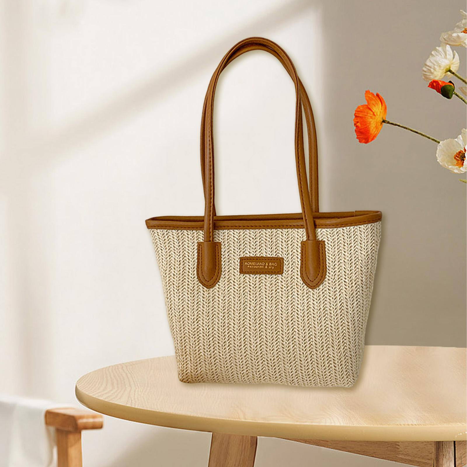 

Женская наплечная сумка повседневная сумка-тоут для поездок на работу, для улицы, для летних путешествий, для отпуска Brown Strap