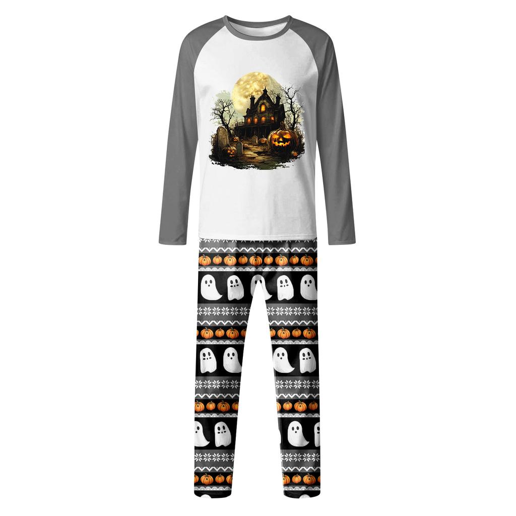 Halloween Tag Drucke Familie Passend Langarm Tops+Hosen Set Familie Passende Sets