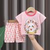 2026 Summer Children's Short Sleeve Set Pure Cotton Thin T-shirt Children's Clothing