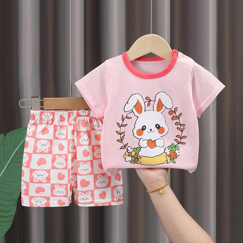 2026 Summer Children's Short Sleeve Set Pure Cotton Thin T-shirt Children's Clothing
