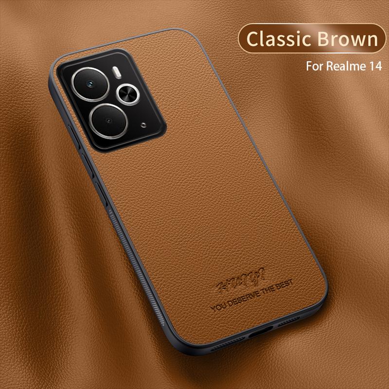 Luxury Business Leather Soft Frame Magnetic Cover For Realme 14 Realme14 5G Phone Cases Capa