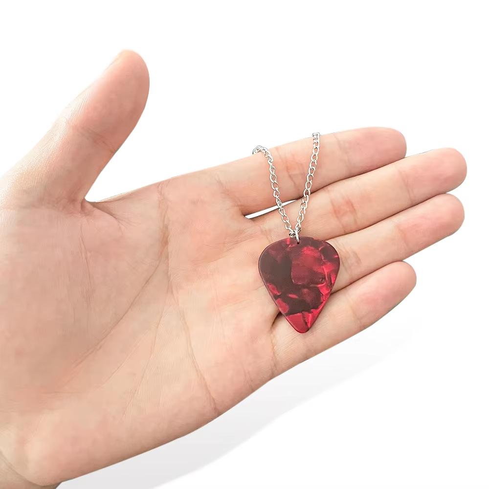 Guitar Pick Necklace Heart Ruby Pendant Eddie Munson Clavicle Chain Punk Strange Horror Things Choker Cospaly Jewelry Gifts