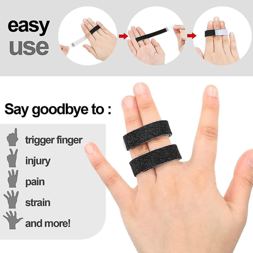 10pcs Buddy Tape Finger Straps No Slip Hook Loop Finger Splints, Reusable Fabric Buddy Wraps For Broken Toes Tw