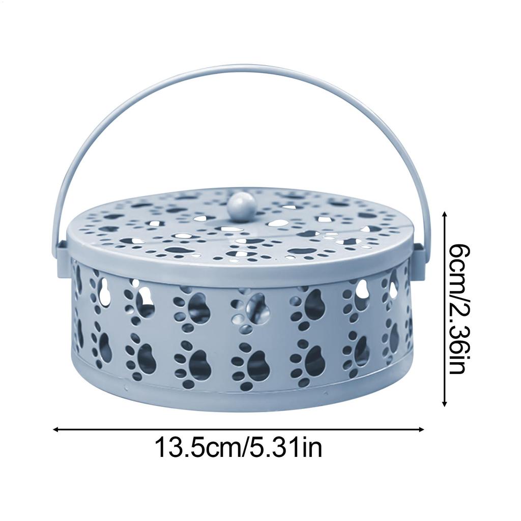 Incense Ash Catcher Portable Round Retro Incense Holder Heat-Resistant Stand With Cat Claw Cutout Tray For Yoga Meditation Spa